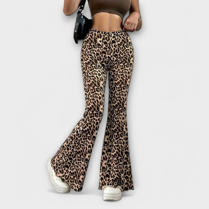 Celia | Pantalones Bootcut con Estampado de Leopardo