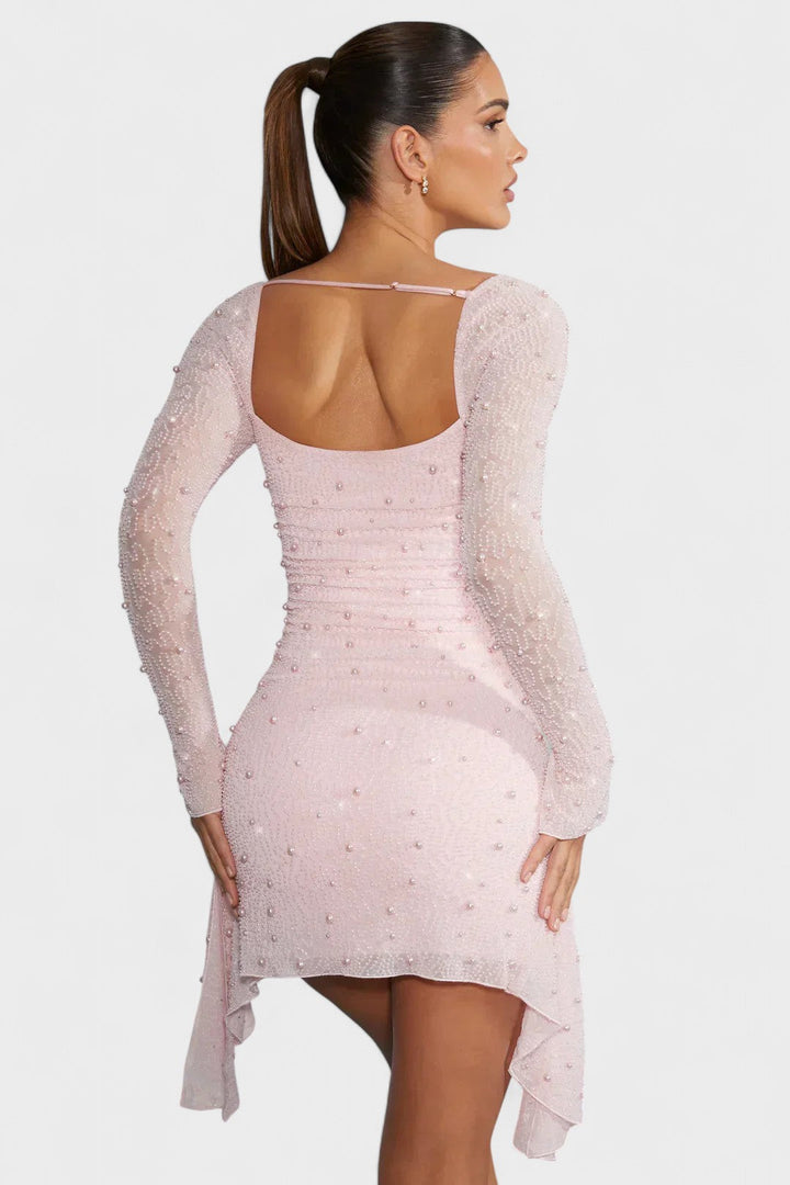 Sónia - Vestido mini con brillo y escote