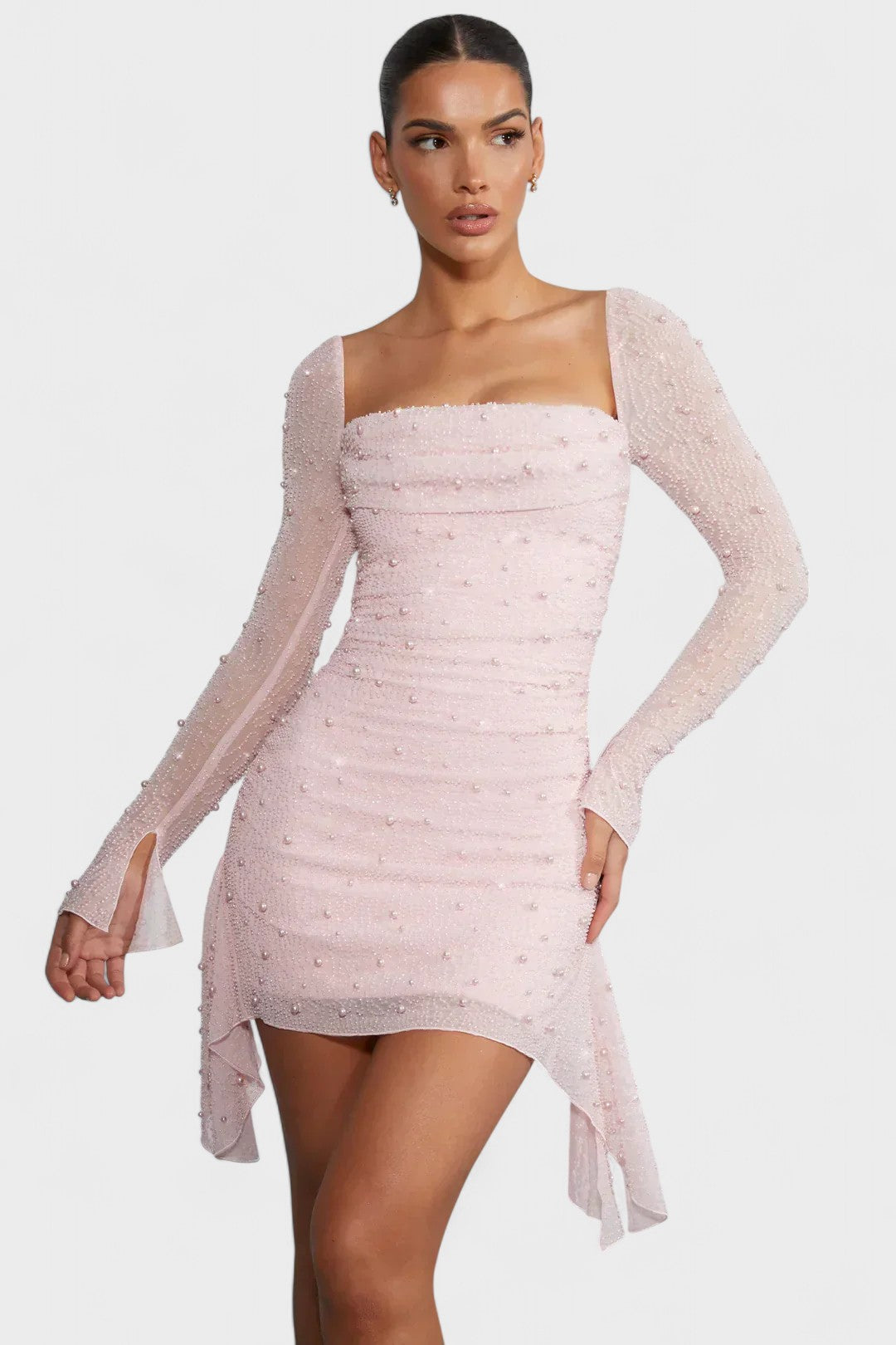 Sónia - Vestido mini con brillo y escote