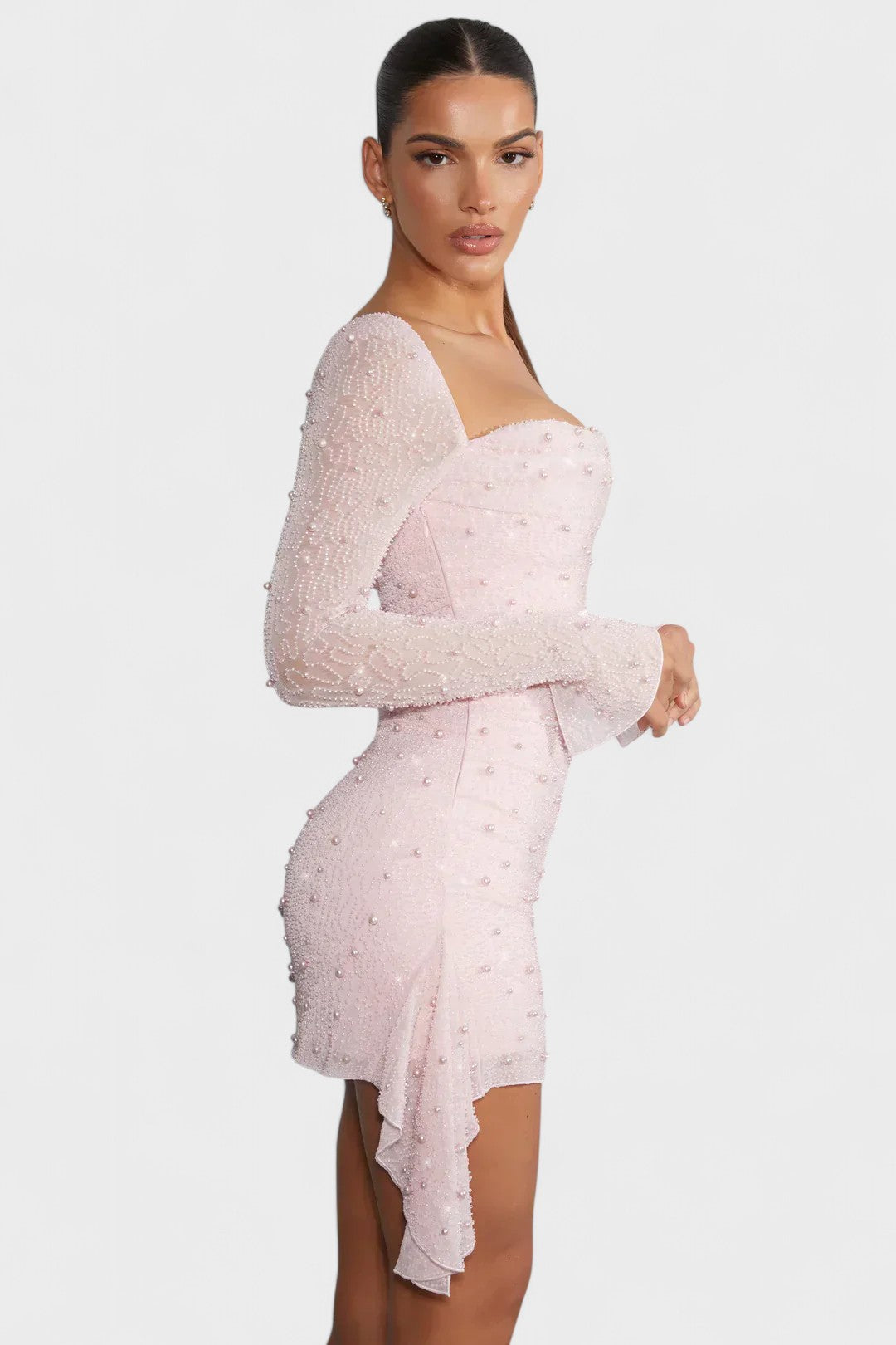 Sónia - Vestido mini con brillo y escote