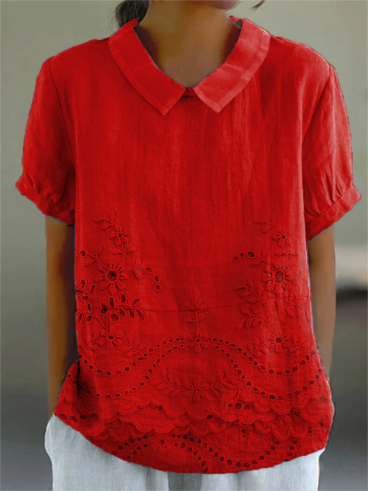 Emese | Camisa Bordada con Estampado de Flores