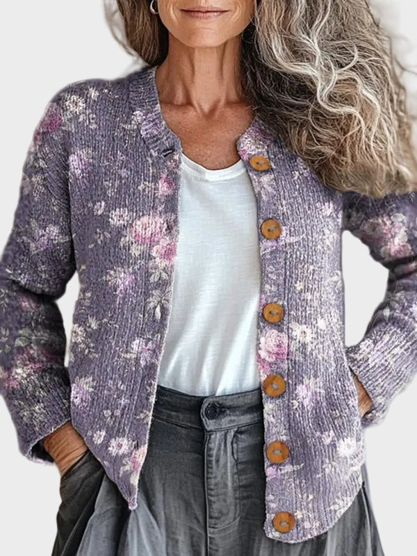 Cloverly™ – Cárdigan floral con botones