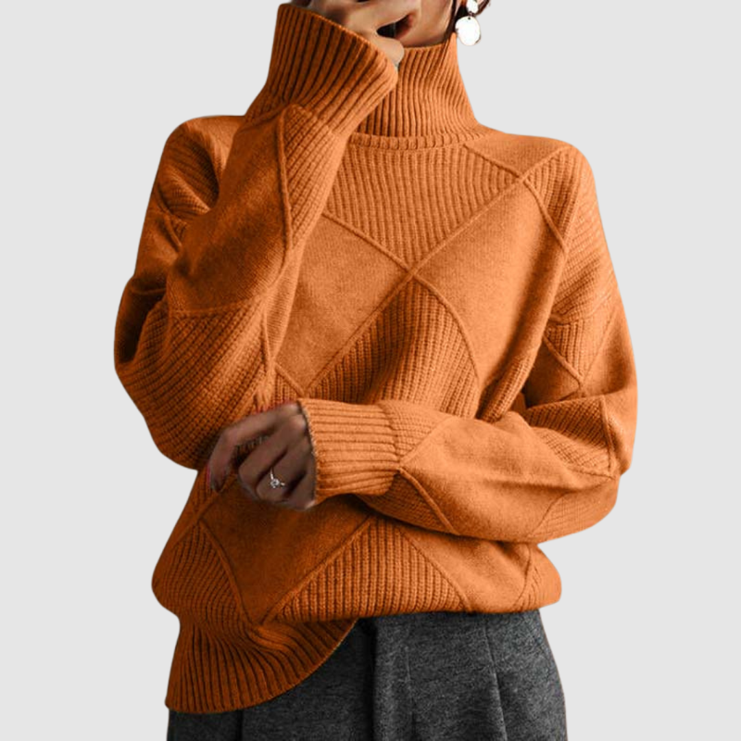 Ester - Jersey texturizado con cuello alto