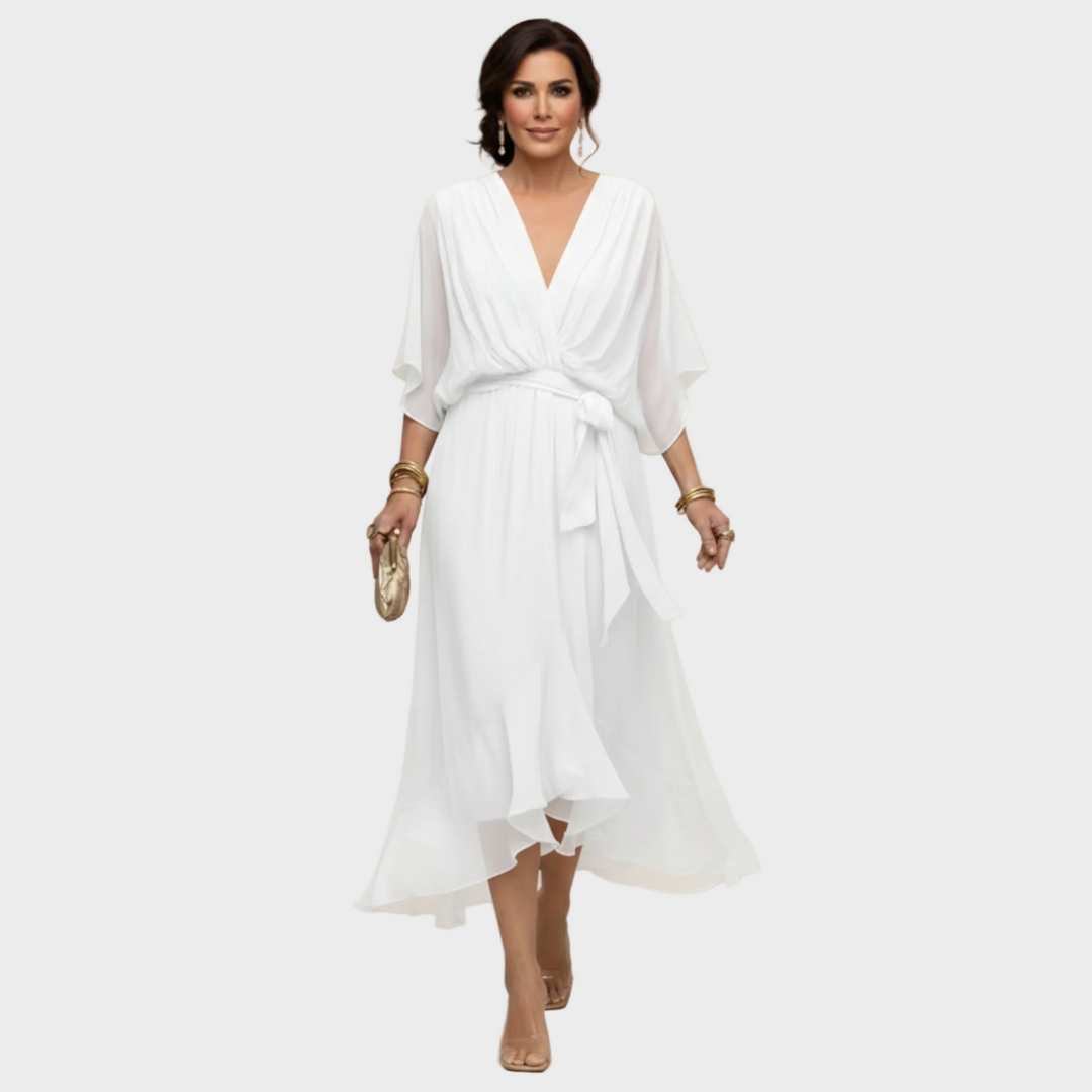 Monica Chiffon - Vestido con escote en forma de V Mujer