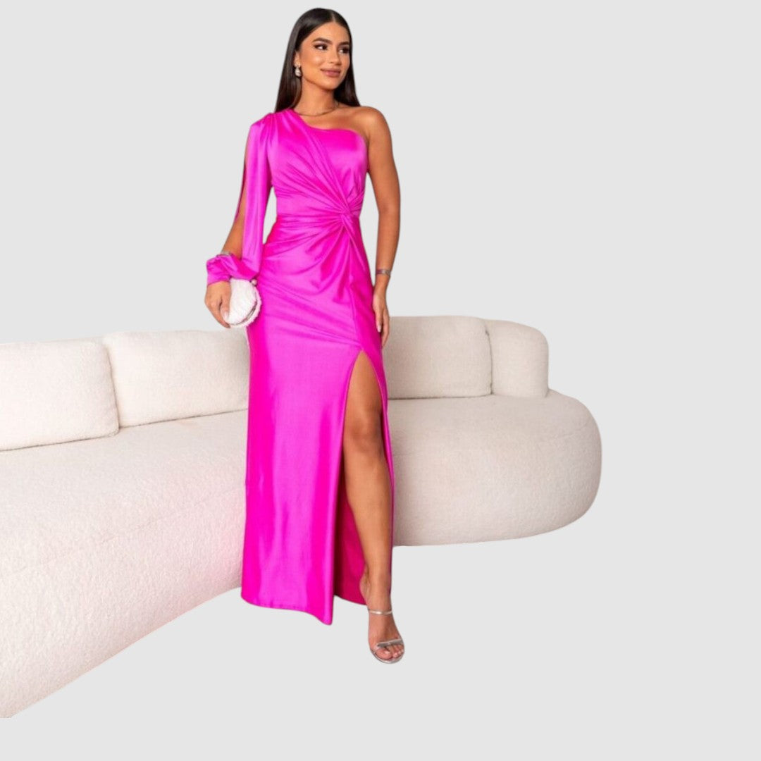 Meda - Elegante vestido maxi de un solo hombro Mujer