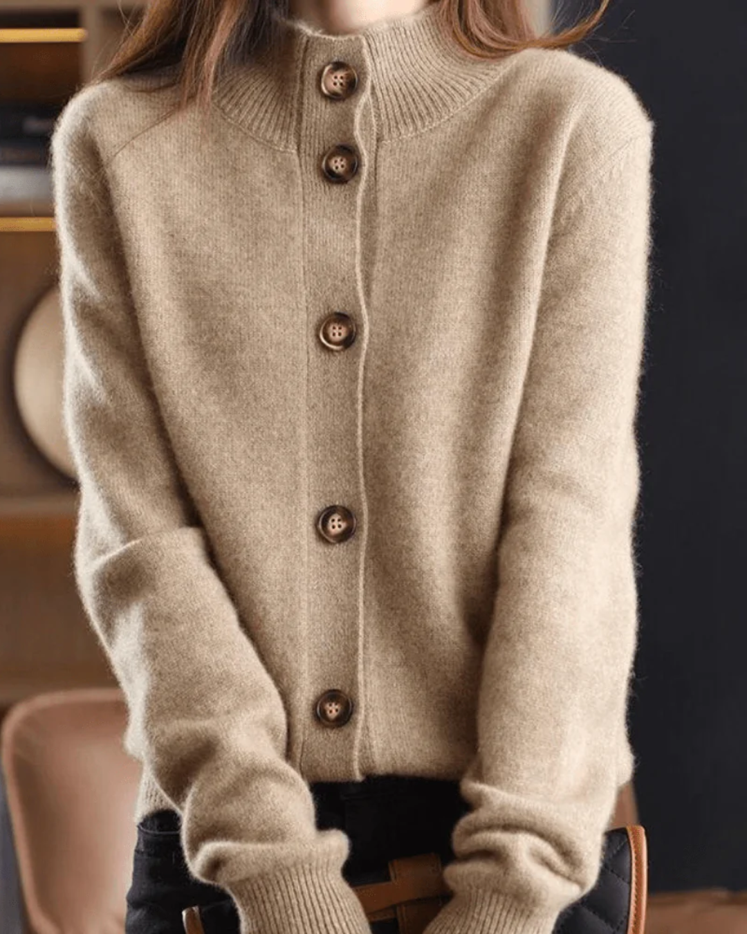 Stéphanie | Cardigan de Cachemira Estilo Retro