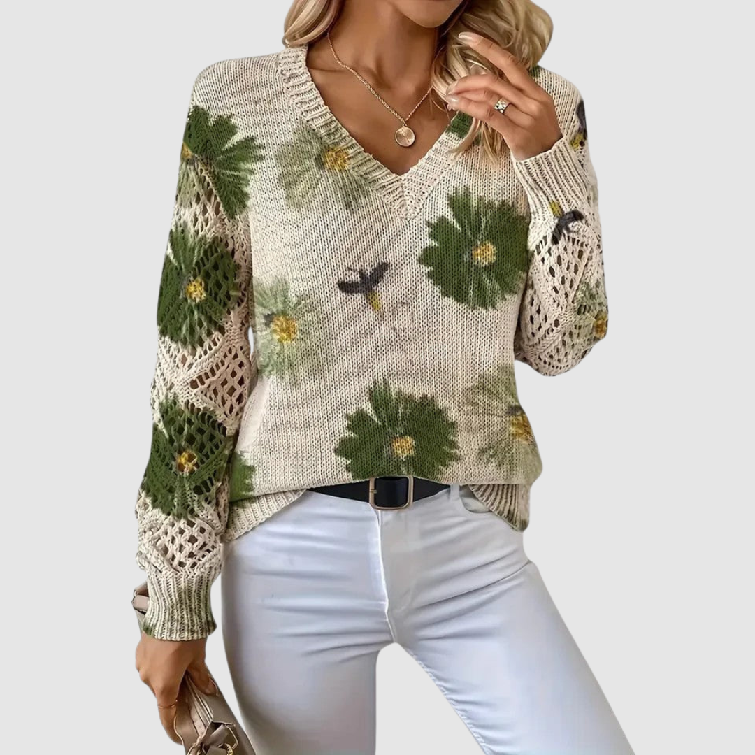 Meda - Suéter elegante con diseño floral