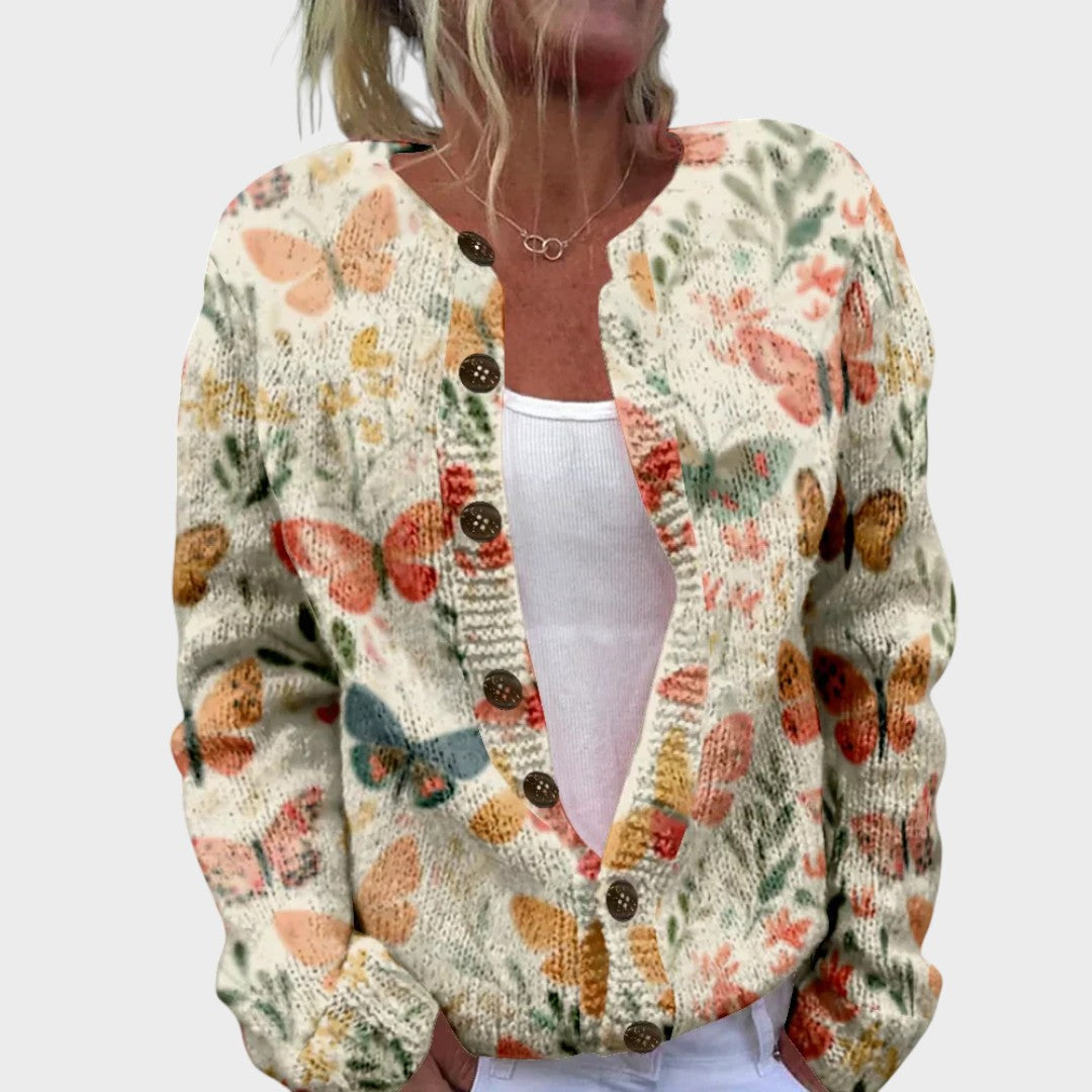 Carolina – Cárdigan floral de otoño