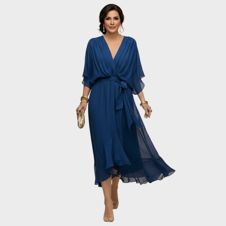 Monica Chiffon - Vestido con escote en forma de V Mujer