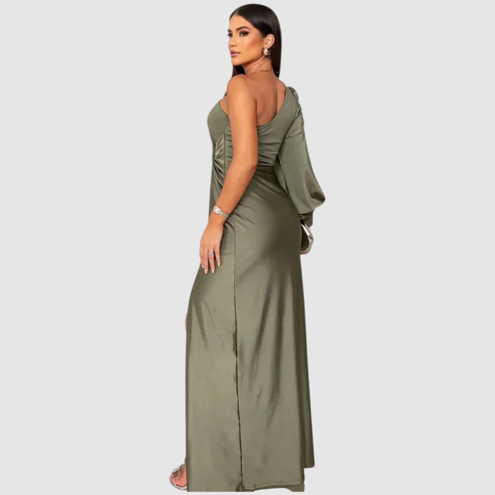 Meda - Elegante vestido maxi de un solo hombro Mujer