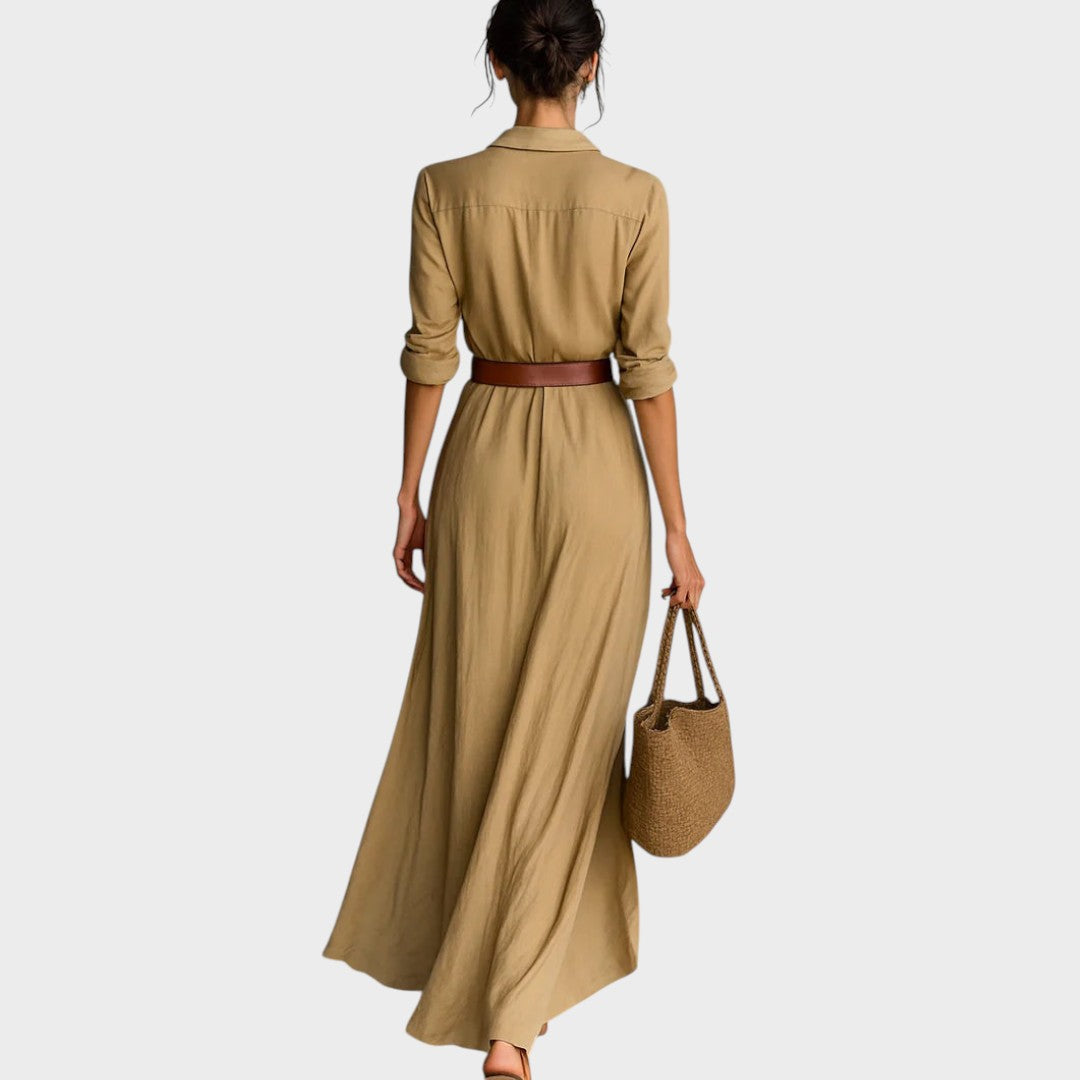 Julia - Vestido maxi ajustado de manga larga