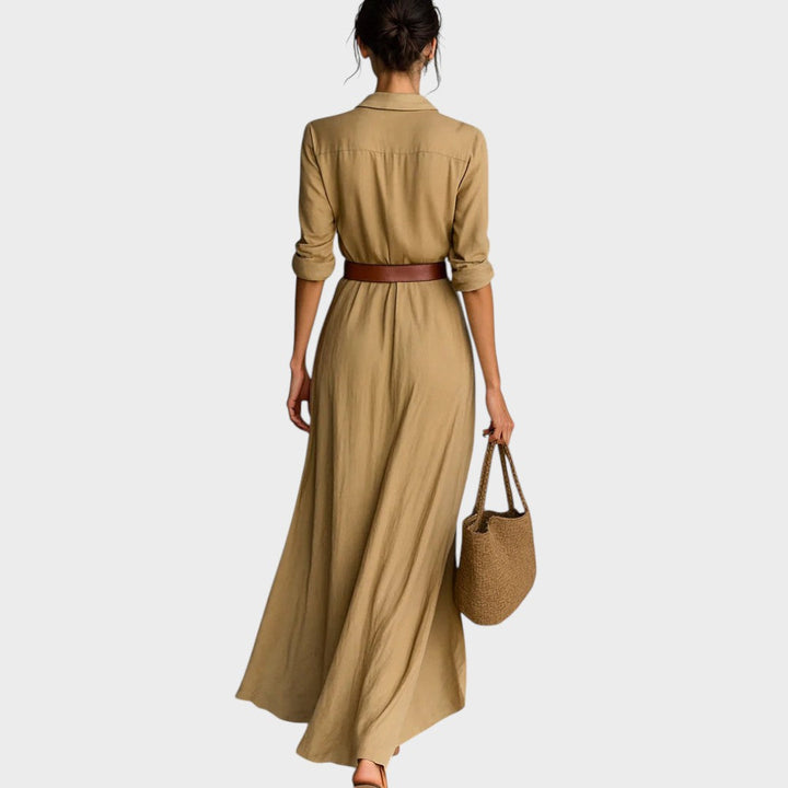 Julia - Vestido maxi ajustado de manga larga