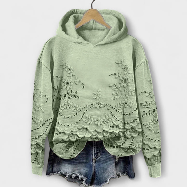 Grace - Sudadera Vintage Lila con Estampado Floral