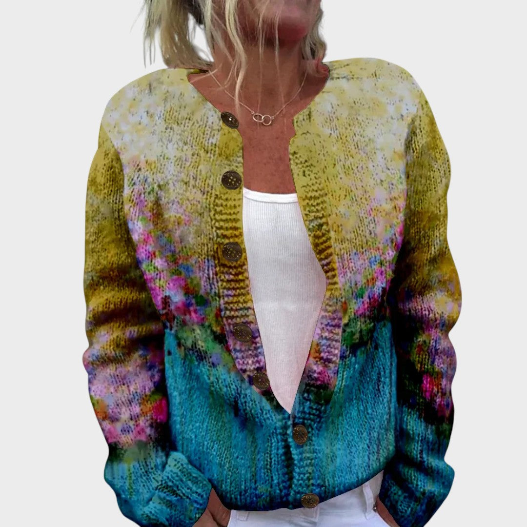 Rita – Cárdigan floral de otoño