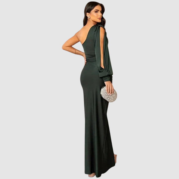Meda - Elegante vestido maxi de un solo hombro Mujer