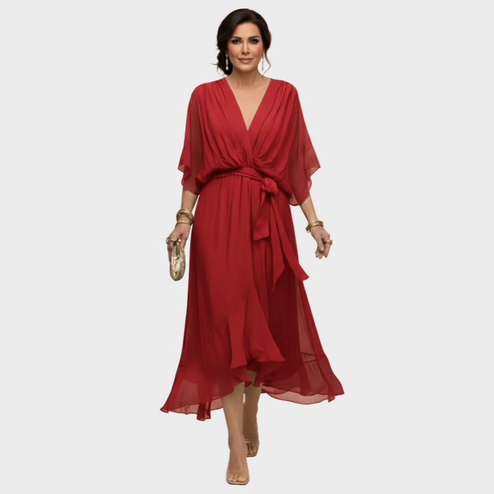 Monica Chiffon - Vestido con escote en forma de V Mujer