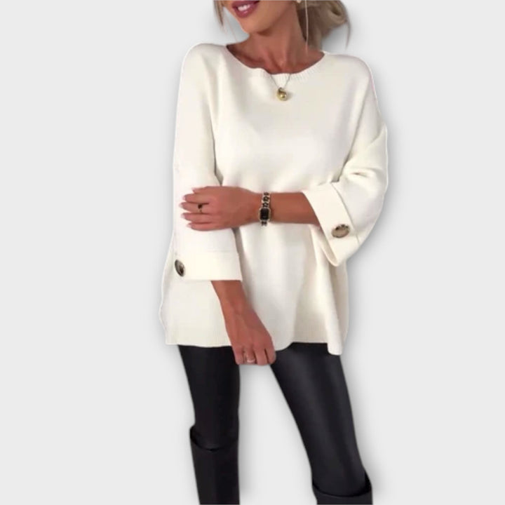 Isabella - Blusa de punto blanca elegante
