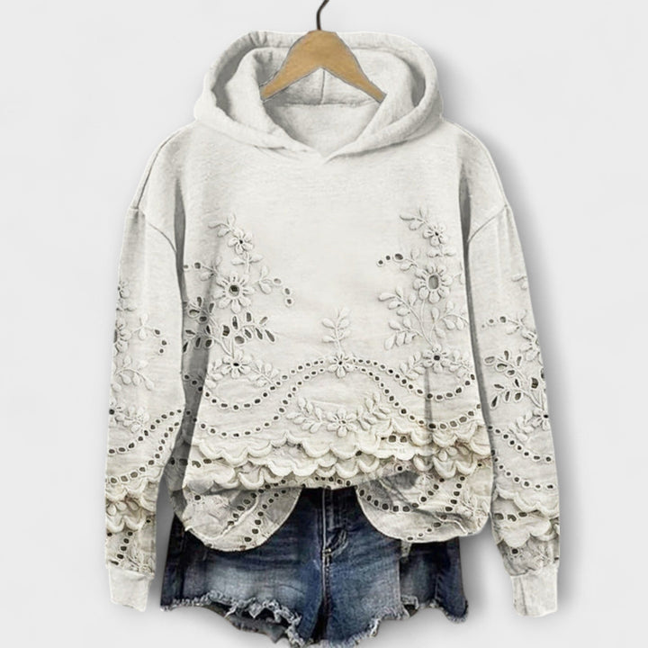 Grace - Sudadera Vintage Lila con Estampado Floral