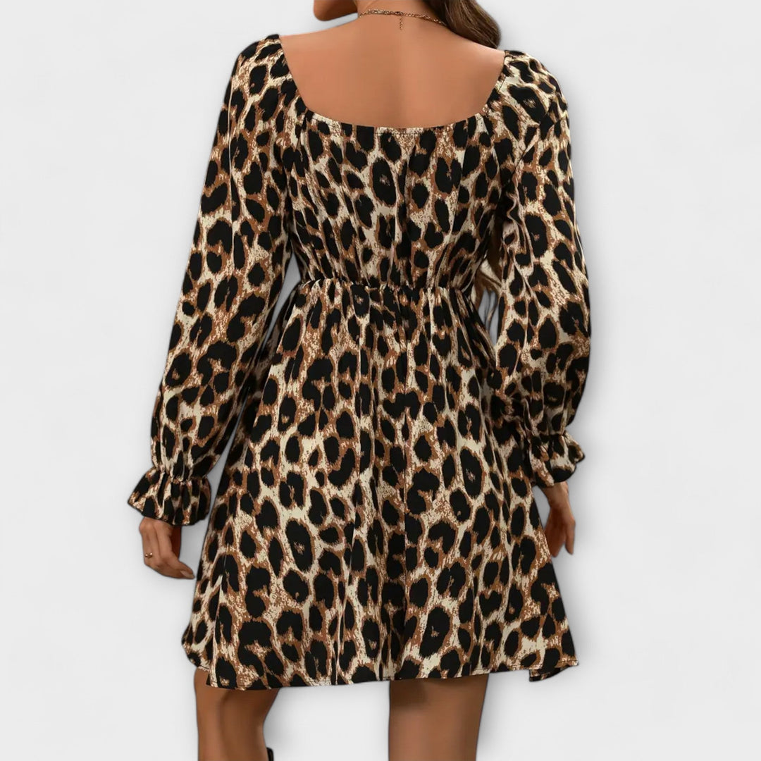Catarina - Vestido corto con estampado de leopardo