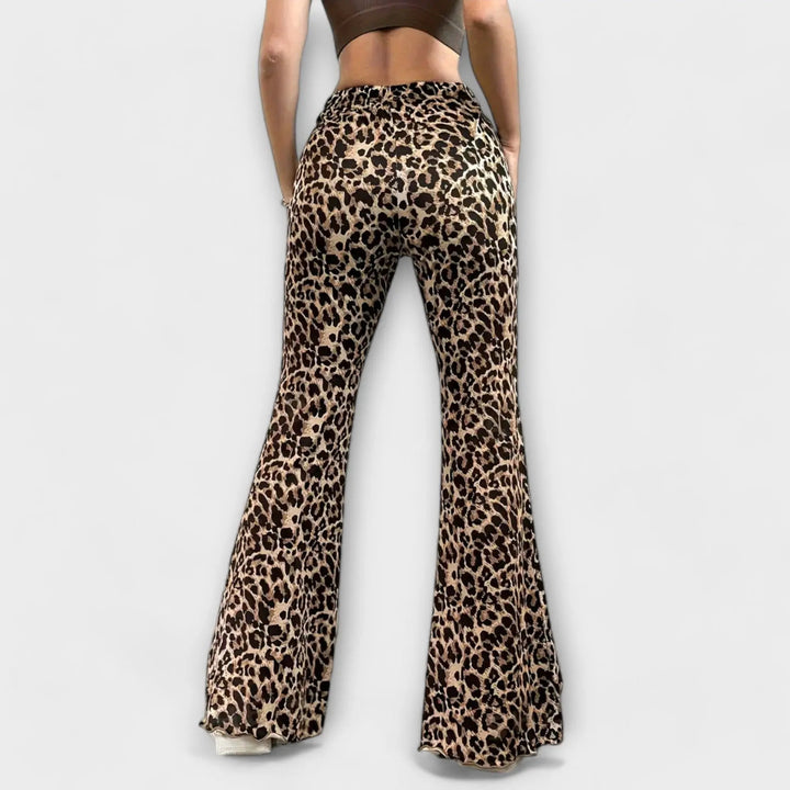 Celia | Pantalones Bootcut con Estampado de Leopardo