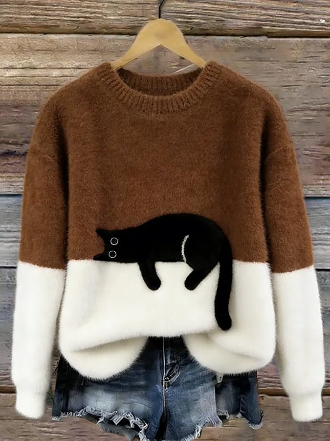 Bonnie | Jersey oversize con estampado de gato