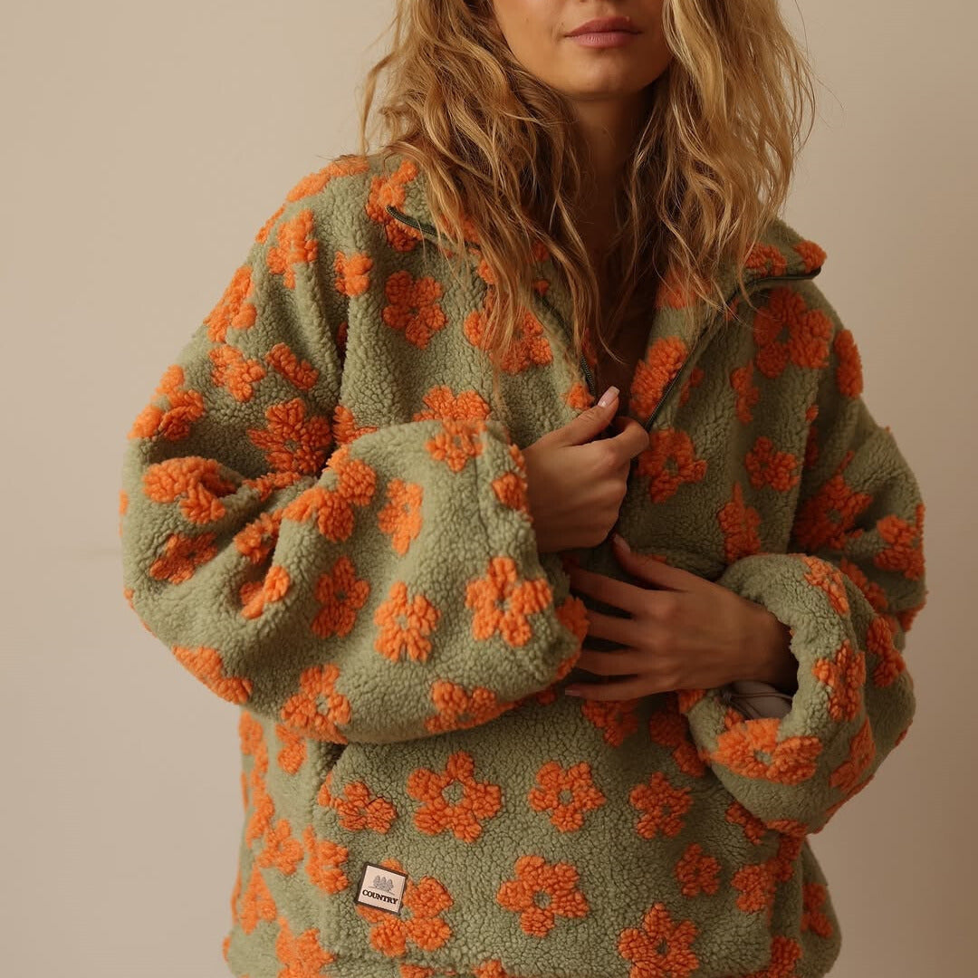 Daisy™ | Jersey de borreguito con flores