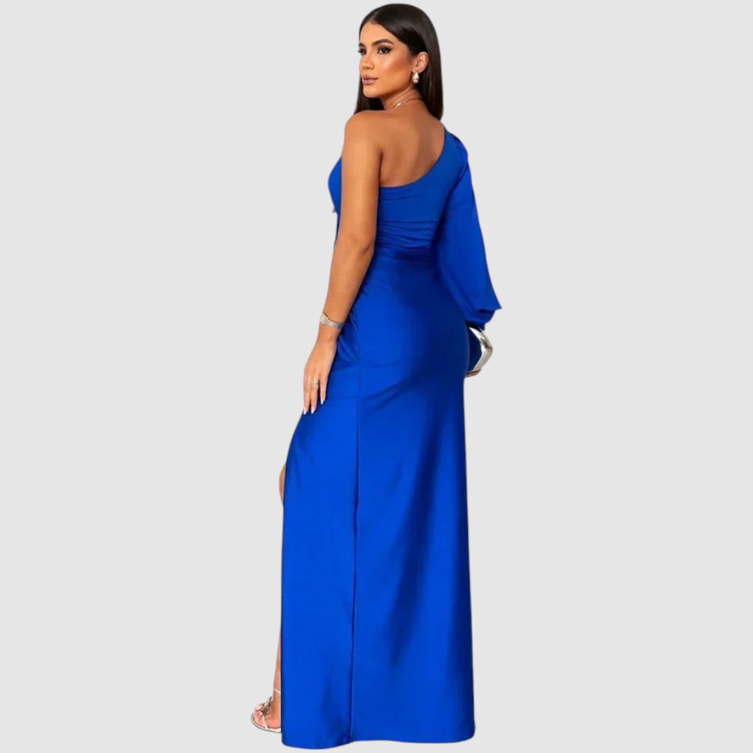 Meda - Elegante vestido maxi de un solo hombro Mujer