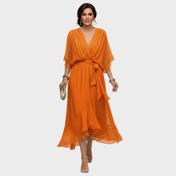 Monica Chiffon - Vestido con escote en forma de V Mujer