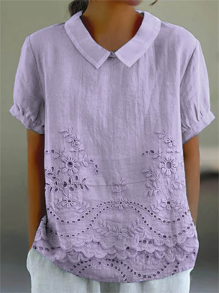 Emese | Camisa Bordada con Estampado de Flores