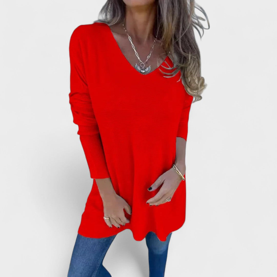 Ana - Túnica de punto relajada con cuello en V