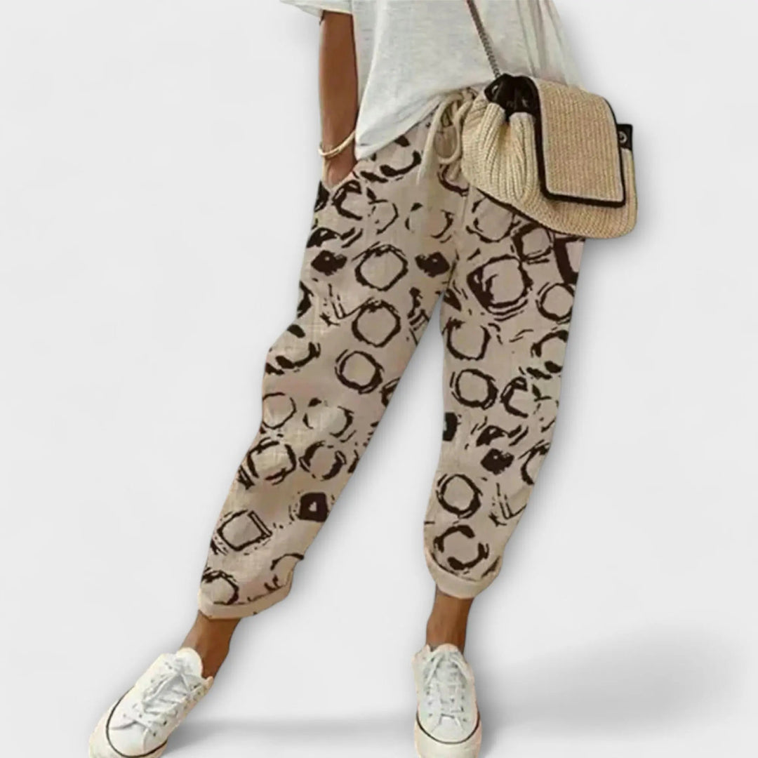 Burga - Pantalones Confortables de Algodón y Lino