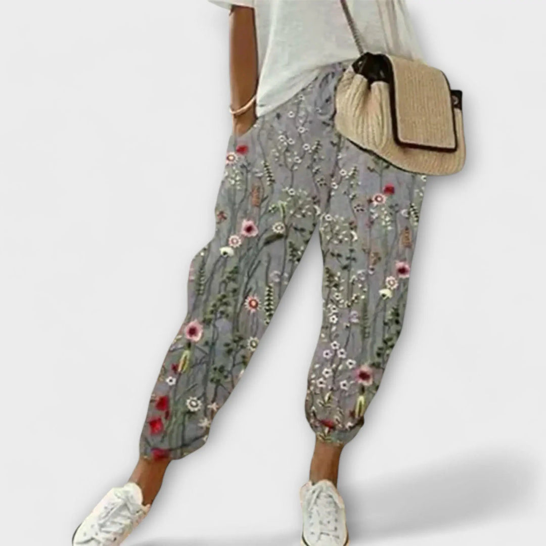Burga - Pantalones Confortables de Algodón y Lino