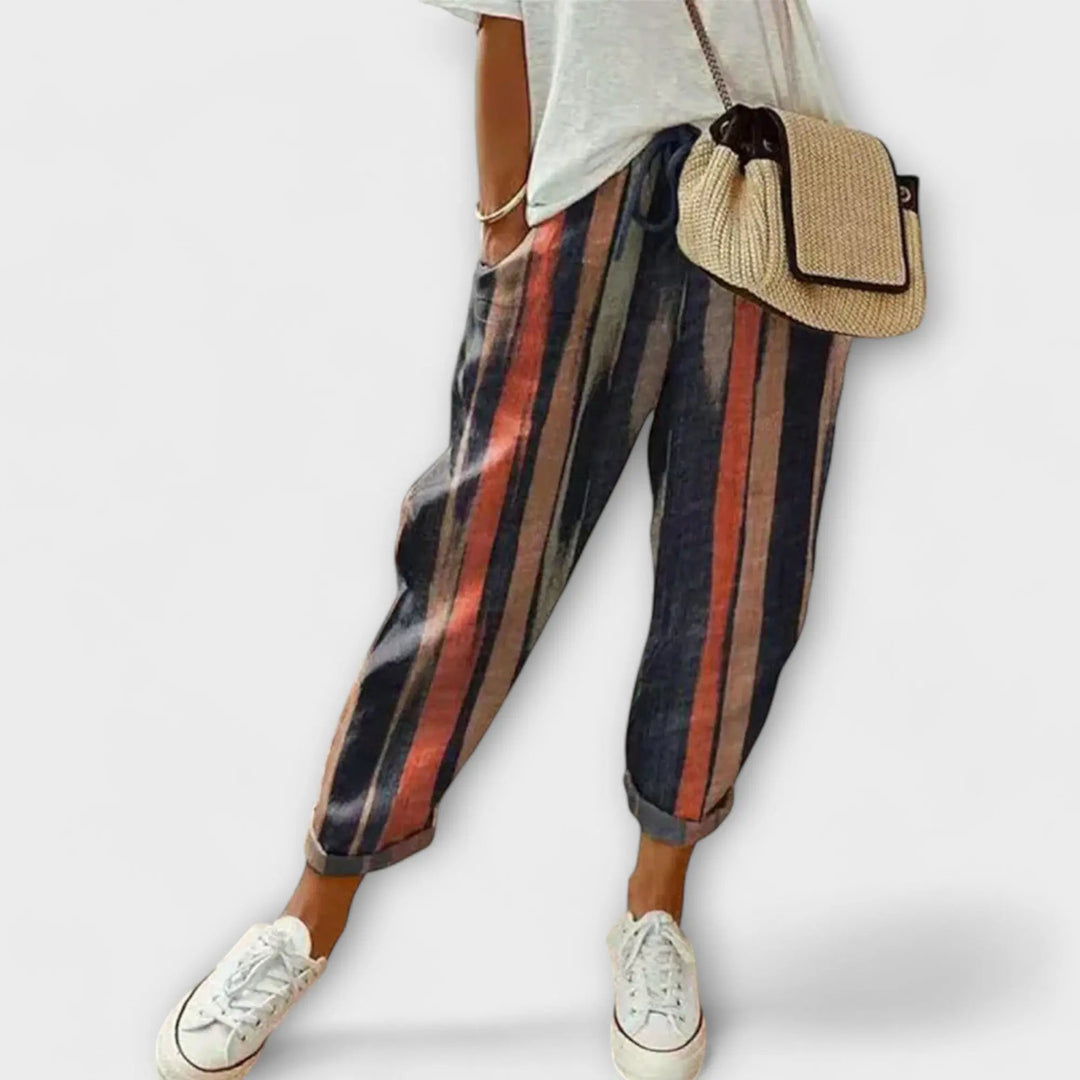 Burga - Pantalones Confortables de Algodón y Lino