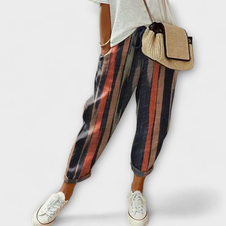 Burga - Pantalones Confortables de Algodón y Lino