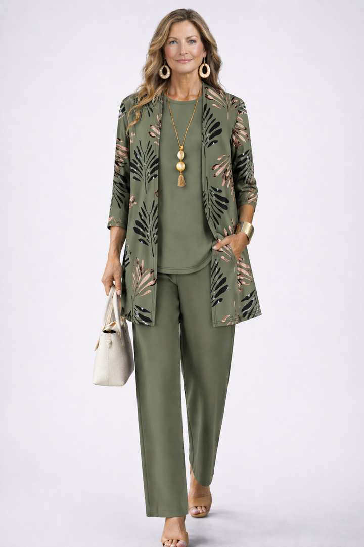 Begoña | Conjunto elegante de 3 piezas – Verde