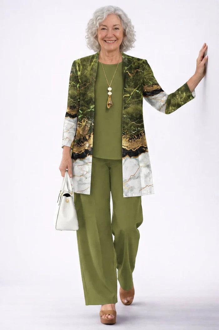 Begoña | Conjunto elegante de 3 piezas – Verde