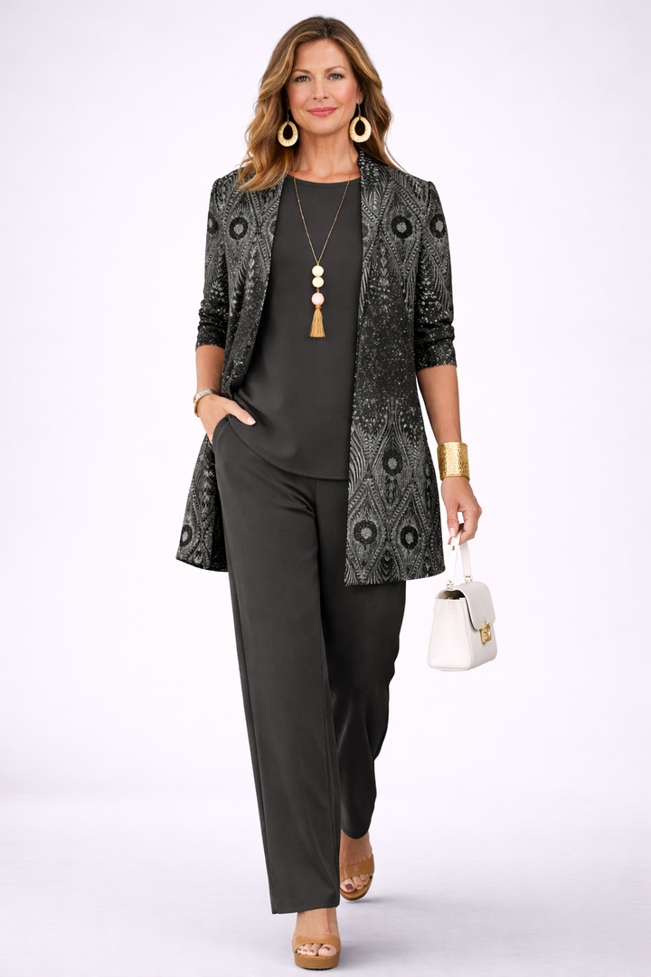 Mercedes | Conjunto elegante de 3 piezas – Negro