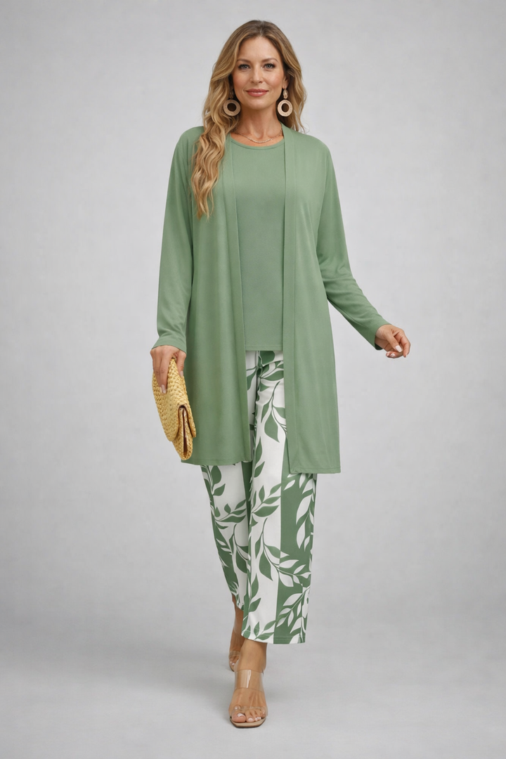 Clara | Conjunto elegante de 3 piezas – Verde