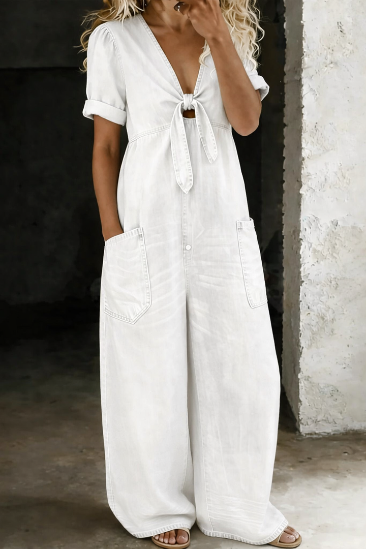 Camille - Mono de Manga Corta con Escote en V | Total Look Tendencia
