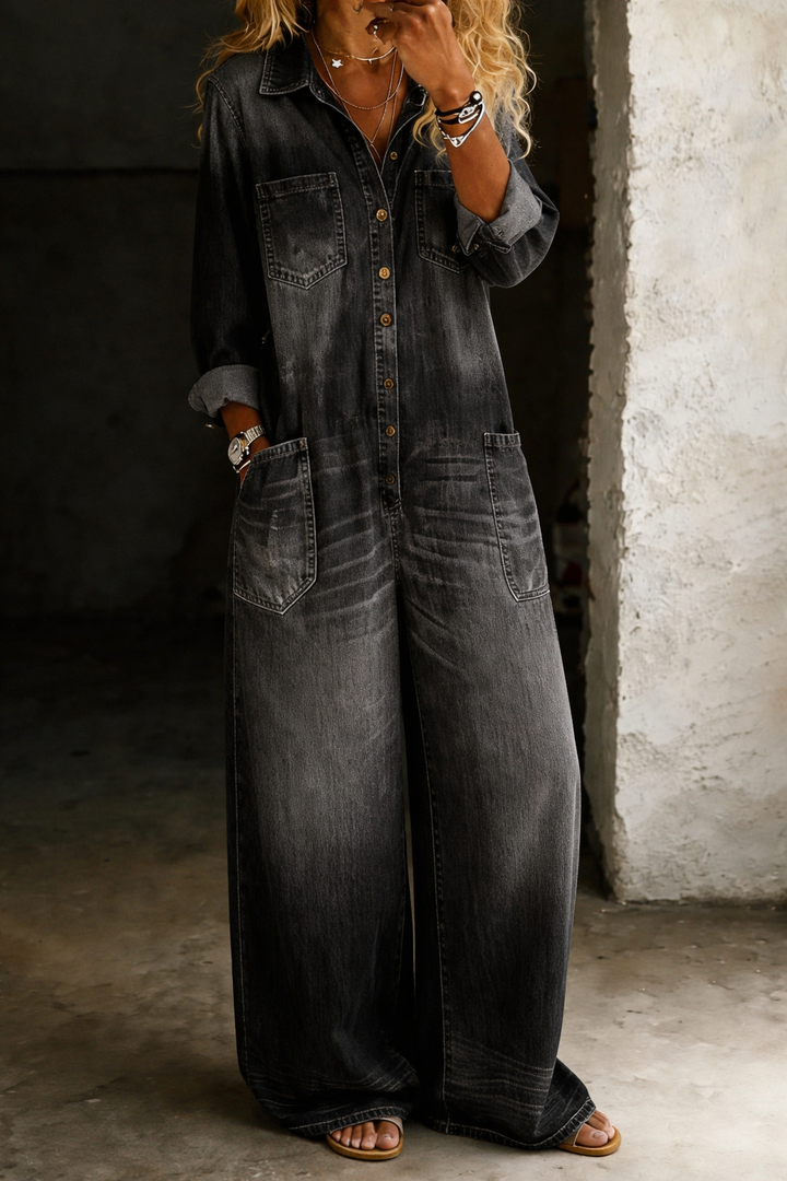 Juliette - Combinaison Descontracturada Cómoda | Total Look Vaquero