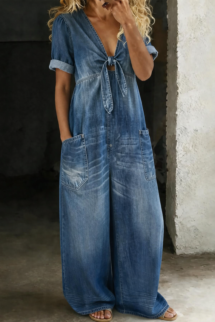 Camille - Mono de Manga Corta con Escote en V | Total Look Tendencia