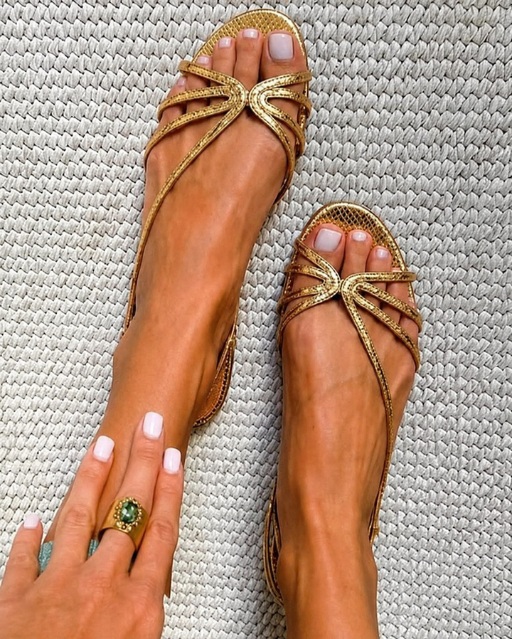 Ginevra | Sandalias Doradas Elegancia Verano