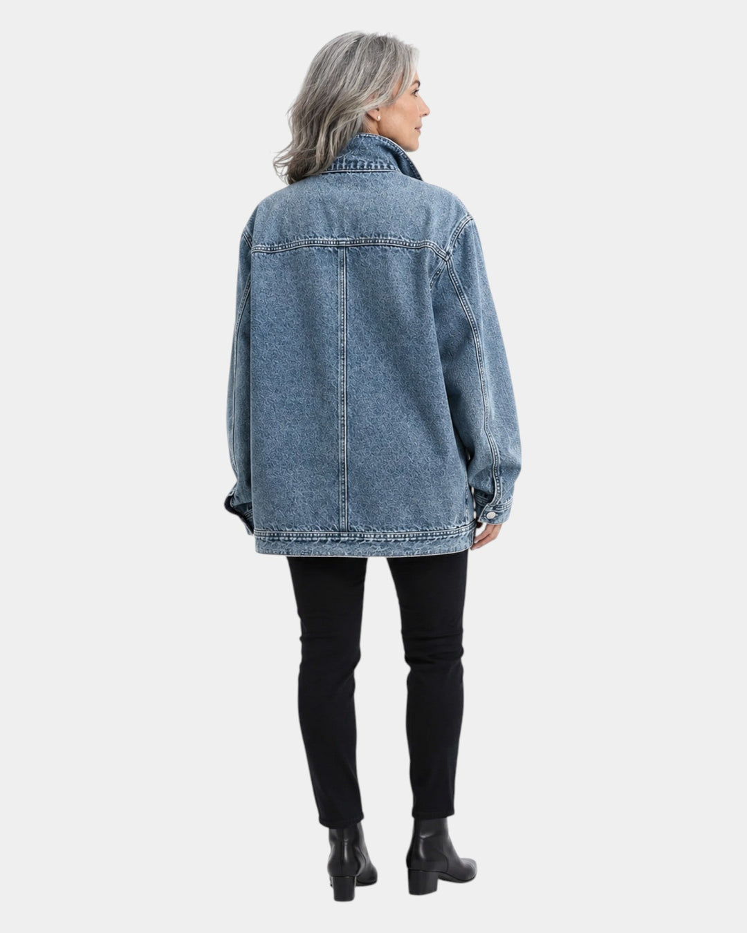 Lucie | Chaqueta vintage desgastada con cuello alto