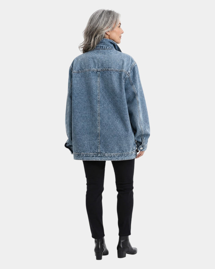 Lucie | Chaqueta vintage desgastada con cuello alto