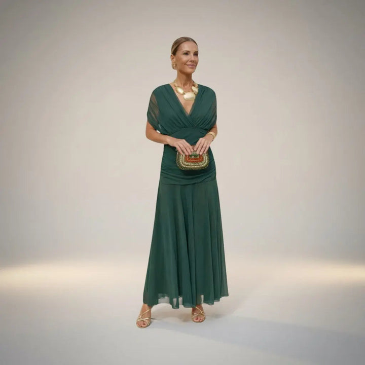 Velora - Vestido Largo Floral con Escote en V