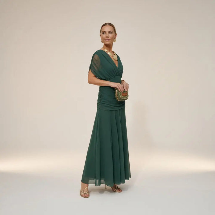Velora - Vestido Largo Floral con Escote en V