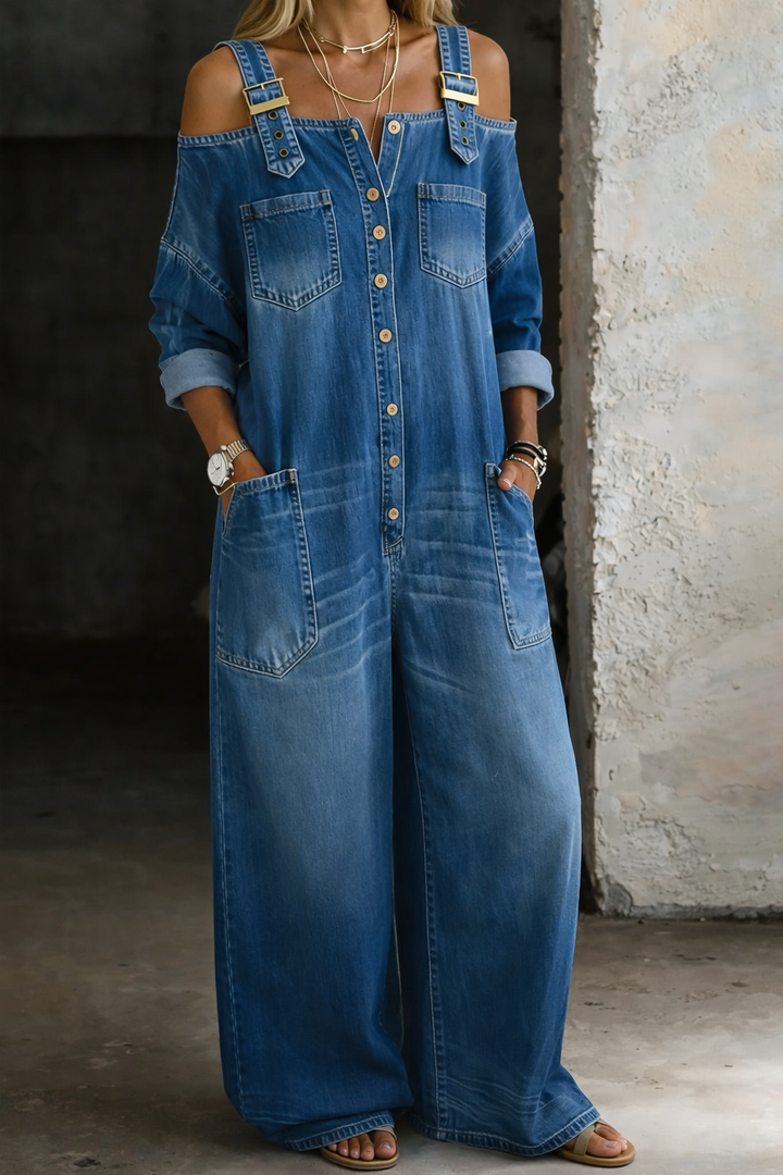 Céline - Mono de Denim Off Shoulder | Imprescindible de Temporada