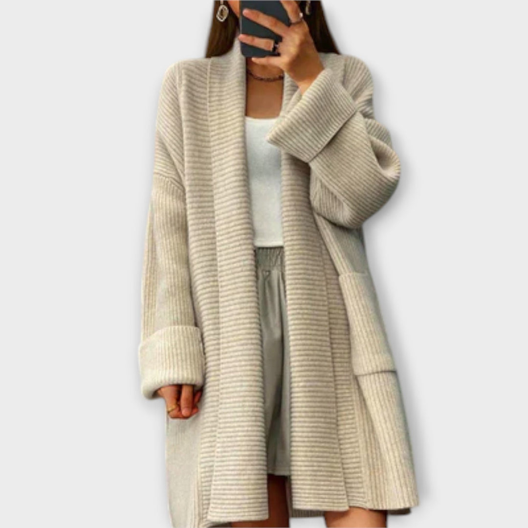 Euphemia - Cárdigan largo beige