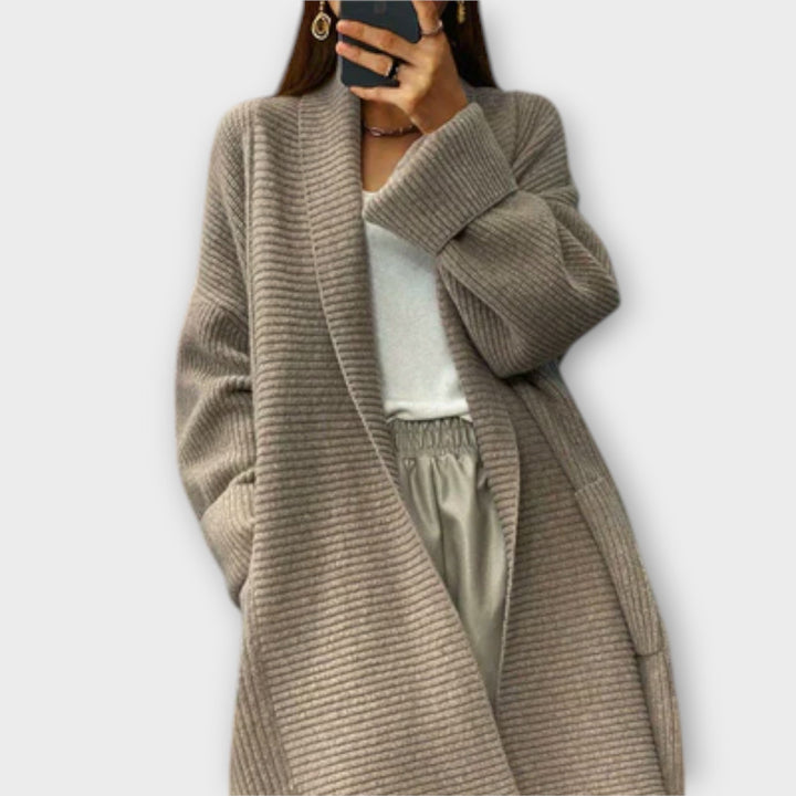Euphemia - Cárdigan largo beige