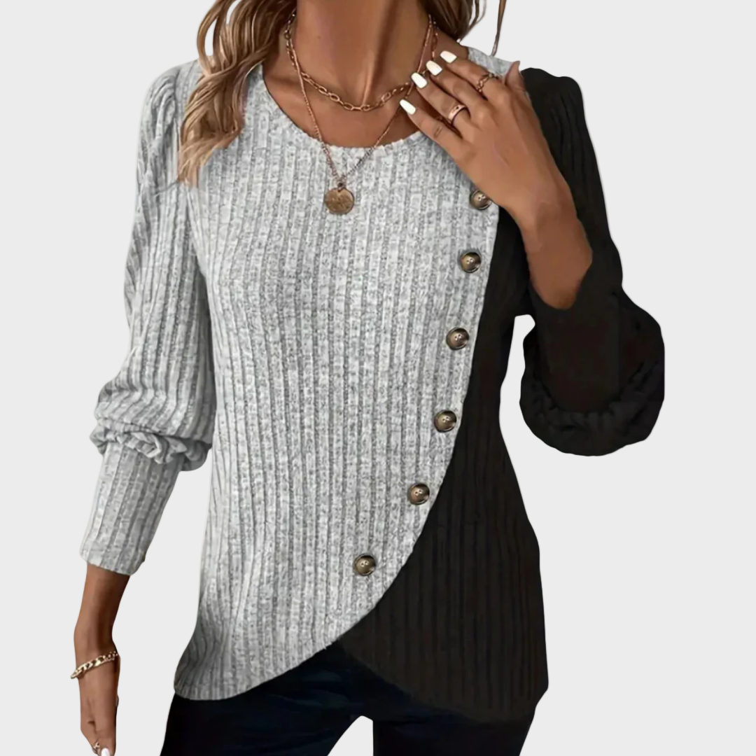 Kaia – Jersey elegante de punto con botones